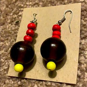 Handmade Red and Yellow Earrings
